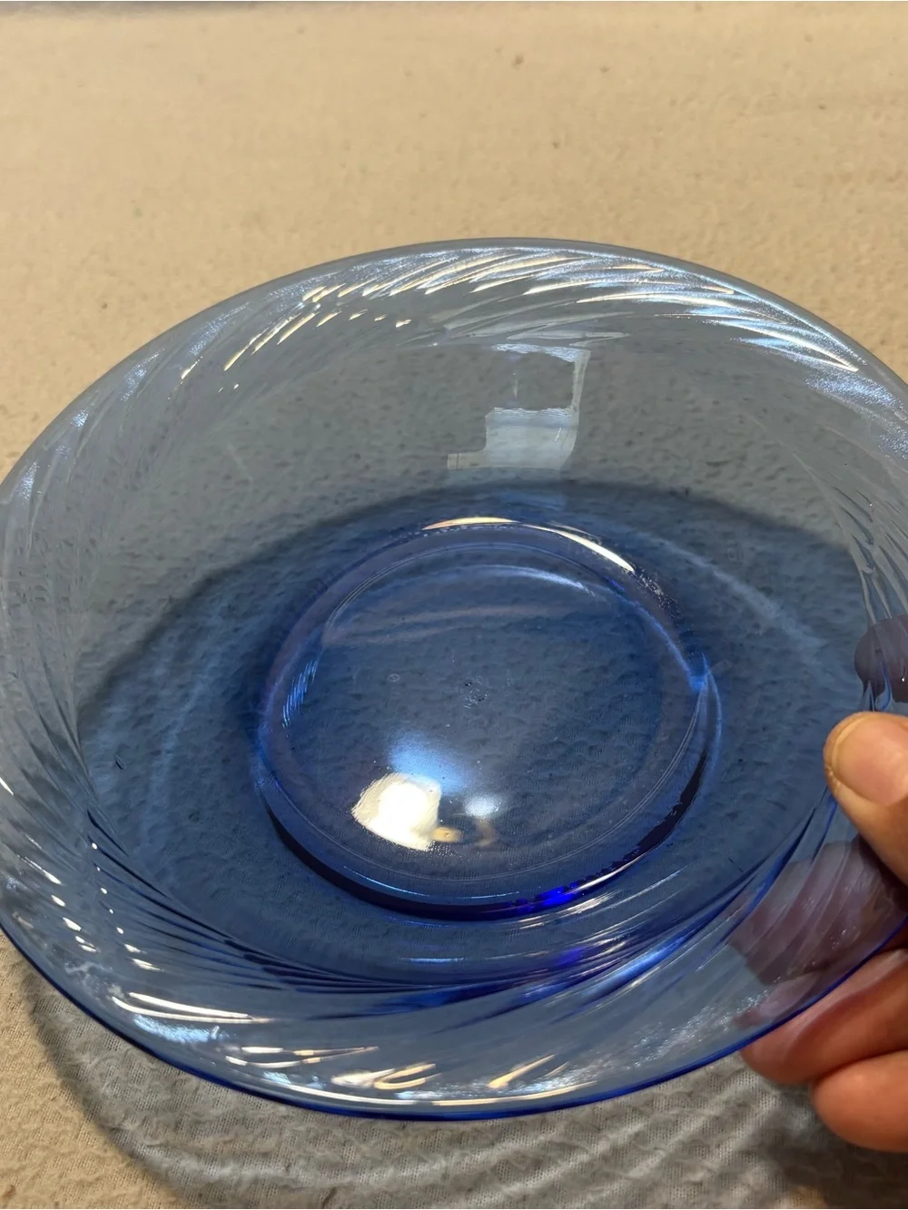 Vtg. Pyrex Festiva Cobalt Blue Swirl Glass Cereal Bowls - Set of 3